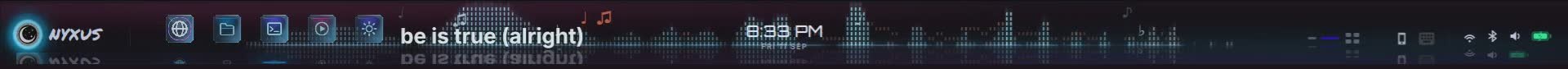 The spectrum analyser face of the bar